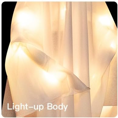 4 Pack Halloween Hanging Ghosts, 27.5 Inch with Light Up Ghost Kit for Indoor Outside Ornaments, Spooky Yard Tree Halloween Decorations Outdoor, Party Décor-CasaMuseHome