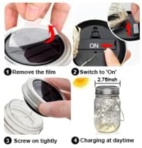 8 Pack Solar Outdoor Fairy Star Firefly Jar Lids Lights,Solar Fairy String Lids Lights（No Jars）,Waterproof Lantern Mason String Solar Lights with Hangers for Regular Mouth Jars-CasaMuseHome