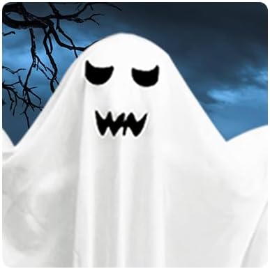 4 Pack Halloween Hanging Ghosts, 27.5 Inch with Light Up Ghost Kit for Indoor Outside Ornaments, Spooky Yard Tree Halloween Decorations Outdoor, Party Décor-CasaMuseHome