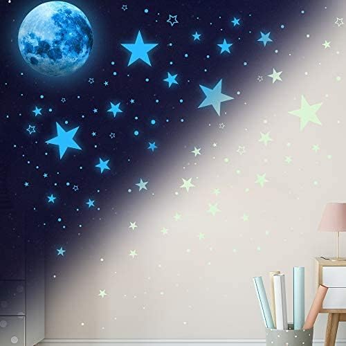 1078Pcs Glow in The Dark Stars for Ceiling Glowing Space and Moon Decals Universe Stickers Kids Wall Decor Perfect for Boys Girls Nursery Bedroom Living Room-CasaMuseHome