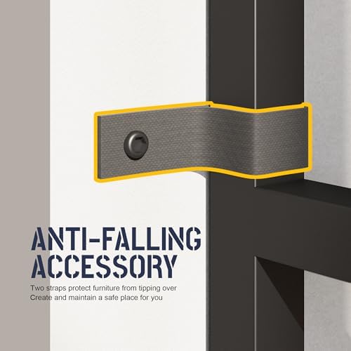 70 x70" Triple 5 Tier Book Shelf, Industrial Large Bookcase with Storage Cabinet, Tall Bookshelf with 14 Open Display Shelves Metal Frame Furniture for Living Room Bedroom Home Office Rustic Brown-CasaMuseHome