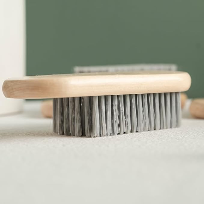 2 Pcs Wood Laundry Brush, Clothing Stain Remover Scrubber, Soft Bristle for Scrubbing Out Tough on Delicate, Easy to Grip Hand Washing Clothes-CasaMuseHome