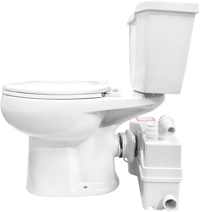 800W/1+HP American Elongated Macerating Toilet Kit with Macerator Pump for Basement Toilet System, 3 - Piece Kit by Lift Assure-CasaMuseHome