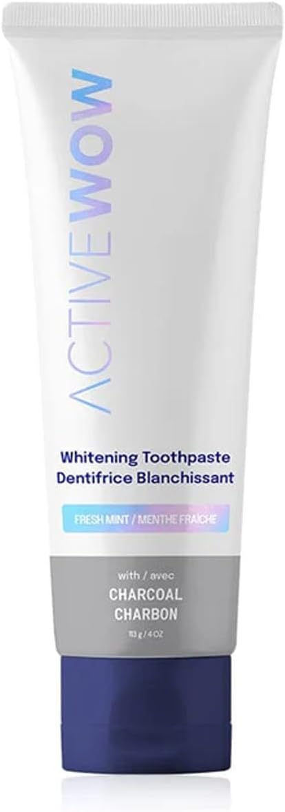 Active Wow Activated Charcoal Toothpaste - for Whitening Teeth, Made with Organic Coconut Oil & Xylitol, Charcoals Activated-Toothpaste (4 Ounce (Pack of 1)-CasaMuseHome