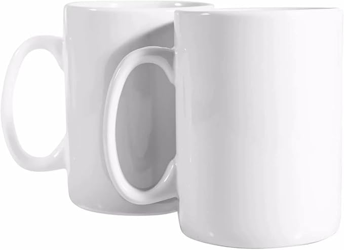 30oz Super Large Ceramic Coffee Mugs Large Handles Set of 2 (White)-CasaMuseHome
