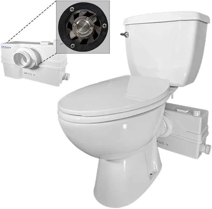 800W/1+HP American Elongated Macerating Toilet Kit with Macerator Pump for Basement Toilet System, 3 - Piece Kit by Lift Assure-CasaMuseHome