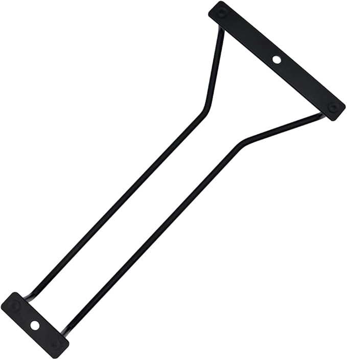 8.8-Inch Wine Glass Rack - Under Cabinet Stemware Wine Glass Holder Glasses Storage Hanger Metal Organizer for Bar Kitchen Black (1 Rows, 3 Pack)-CasaMuseHome