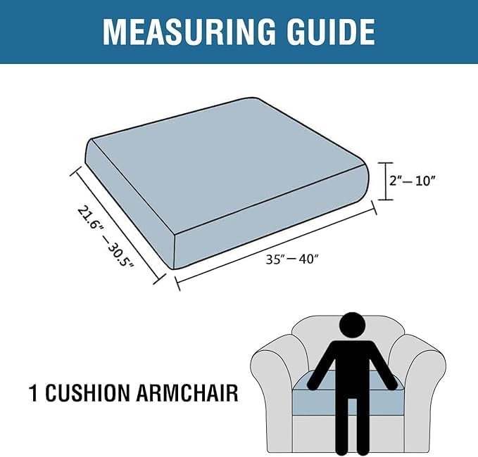 H.VERSAILTEX Super Stretch Individual Seat Cushion Covers Sofa Covers Couch Cushion Covers Slipcover Sets Thick Jacquard Textured Twill Fabric (1 Piece Chair Cushion Cover, Rust)-CasaMuseHome