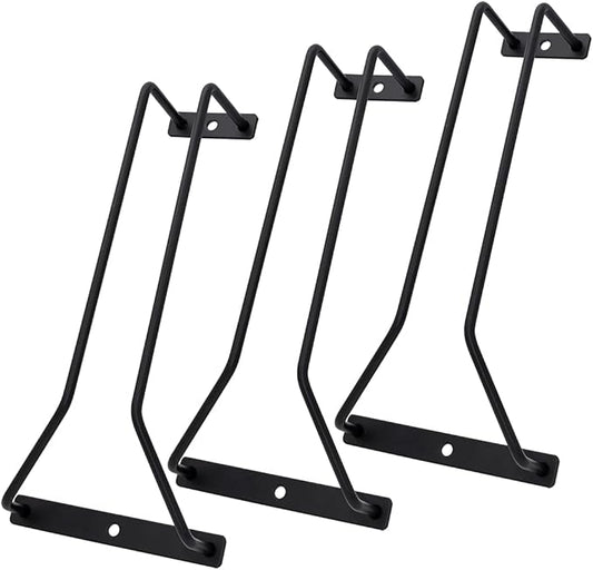 8.8-Inch Wine Glass Rack - Under Cabinet Stemware Wine Glass Holder Glasses Storage Hanger Metal Organizer for Bar Kitchen Black (1 Rows, 3 Pack)-CasaMuseHome