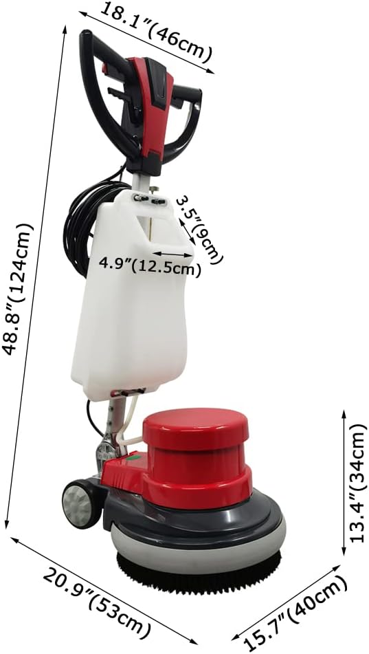 Floor Scrubber Buffer Polisher Commercial Floor Scrubber Machine 17" Tile Floor Cleaning and Polishing Machine 110V 1100W