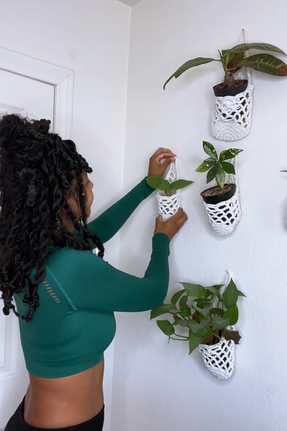 4PK Wall Planters for Indoor Plants, Macrame Plant Hanger | Wall Planter, Plant Hanger, Hanging Planter (2 Large + 2 Small)-CasaMuseHome