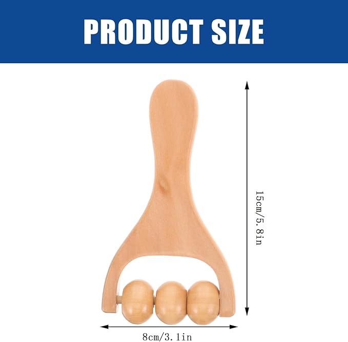 2pcs Wooden Massage Rollers Trigger Point Roller Muscle Relaxation Bead Massage Tools for Neck Back Leg Foot Arm-CasaMuseHome