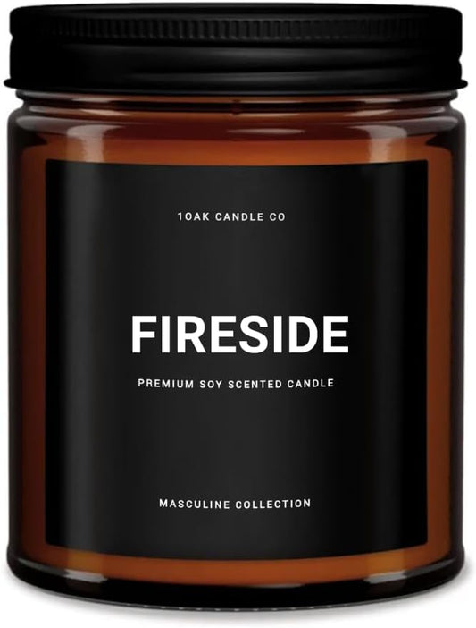 1OAK Scented Candles for Men - Fireside Candle - Campfire Candle Scent - Woodfire Candles (7oz.)-CasaMuseHome