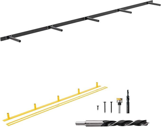 69'' Heavy-Duty Floating Shelf Bracket, Hidden Shelf Bracket for Fireplace and Shelves, if Installed on Studs, max-Load of 210 pounds, Hidden Bracket 69 inches, (with Premium Build kit)-CasaMuseHome