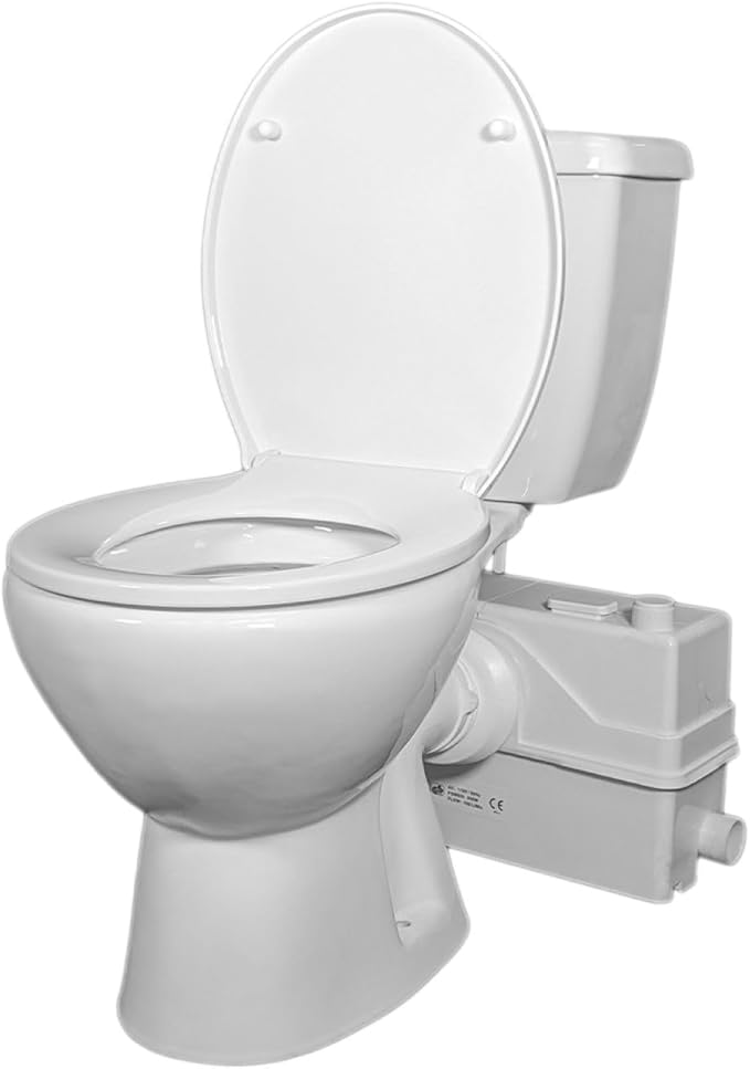 800W/1+HP American Round Macerating Toilet Kit with Macerator Pump for Basement Toilet System, 3-Piece Kit by Lift Assure-CasaMuseHome