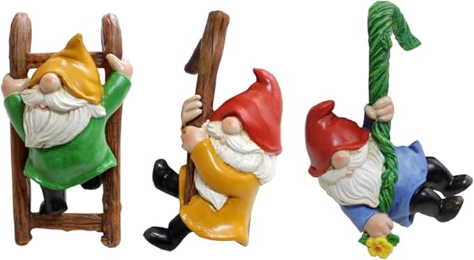 3 PCS Climbing Gnomes Tree Faces Decor Outdoor for Yard, Gnomes Statue, Outdoor Fairy Garden Resin Crafts, Flower Pot Landscape Dwarf, Micro Landscape Pendant Ornaments (3 PCS)-CasaMuseHome