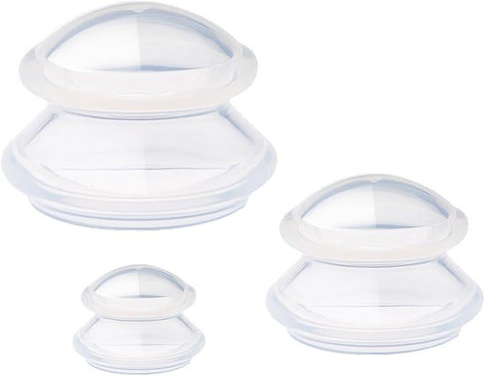 3pcs Cupping Therapy Set-Professional Silicone Cupping, Suitable for Facial Body Massage/Deep Myofascial Release/Pain Relief/Muscle Relaxation & More (Clear,3pcs)-CasaMuseHome