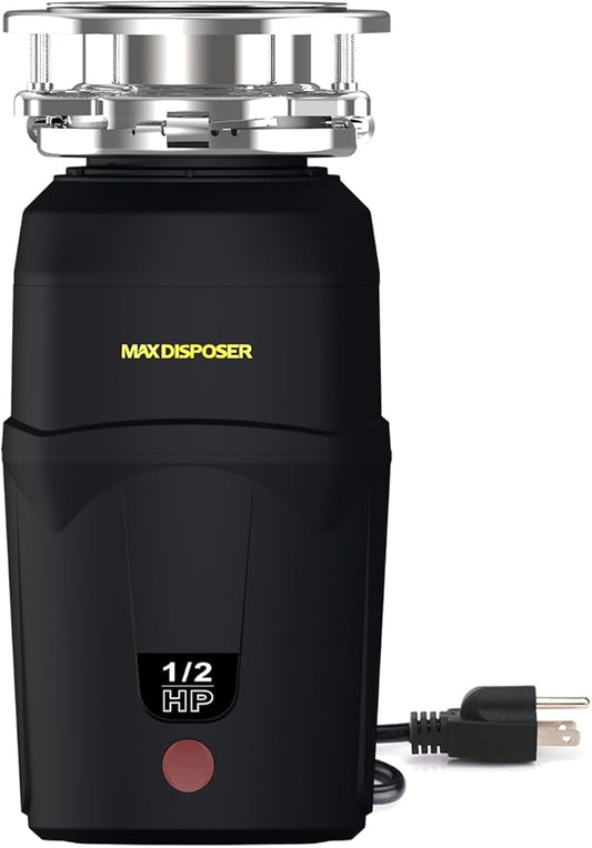 A400 Garbage Disposal 1/2 HP for Kitchen Sink, Small Fit Food Waste Disposer Fast Continuous Feed Stainless Steel Grinding, Quietness, Ease of Installation, Corded, Powerful Drainage Half Horsepower-CasaMuseHome