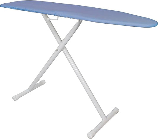 54" Full-Size Adjustable Ironing Board w/Thick Pad Cover, Leg Locking System, Foldable and Collapsible, Heavy-Duty Alloy Steel Construction, Space Saving Design - Blue-CasaMuseHome