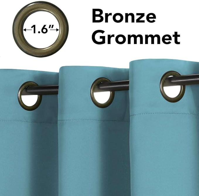 H.VERSAILTEX Thermal Insulated Blackout Drapes Soft and Smooth Microfiber Formaldehyde-Free Curtains for Nursery,Grommet Window Panels,52 by 84 - Inch - Aqua - Set of 2-CasaMuseHome