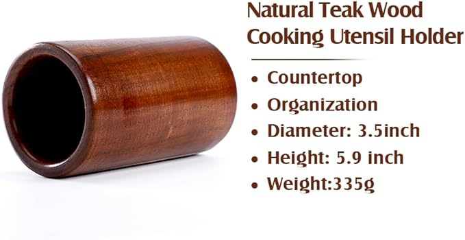 9 Piece Natural Teak Wooden Kitchen Utensil Set with Spoon Rest - Comfort Grip Cooking Spoons and Utensils Holder-CasaMuseHome