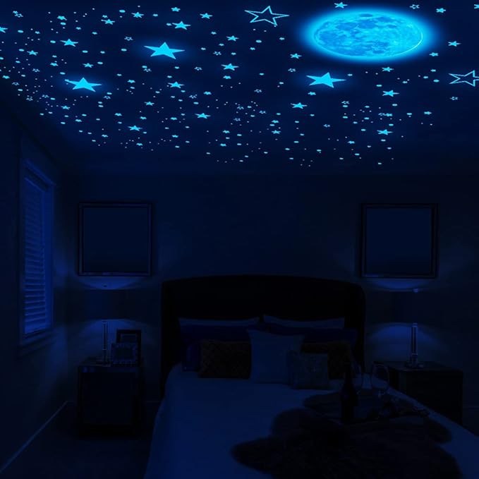 1049Pcs Glow in The Dark Stars and Moon for Ceiling, Wall Bedroom Chirldren's Room Stickers Decals Decor, Boys & Girls' Gifts-CasaMuseHome