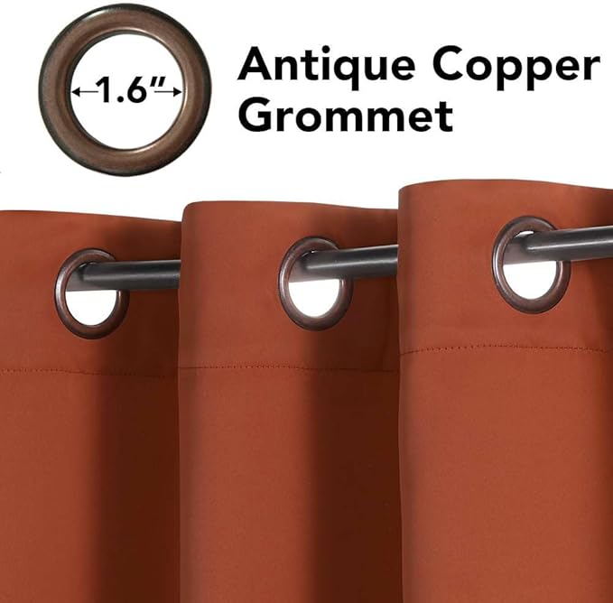 H.VERSAILTEX Thermal Insulated Blackout Window Panels Microfiber Formaldehyde-Free Kids Curtains for Holiday Season Home Decoration,Grommet Top,52 by 96 - Inch - Orange - Set of 2-CasaMuseHome