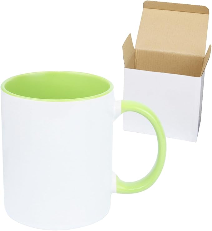 11oz White Ceramic Sublimation Coffee Mug in White Gift Box (6 Mixed Colors, 12)-CasaMuseHome