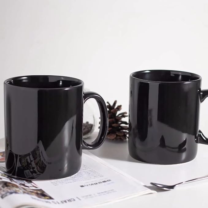 30oz Super Large Ceramic Coffee Mugs Large Handles Set of 2 (black)-CasaMuseHome