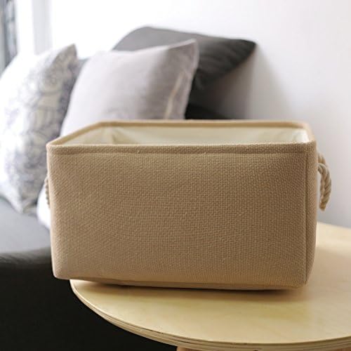 TheWarmHome Large Storage Basket - Fabric Storage Baskets for Organizing Shelves, Collapsible Storage Bin Organizer for Closet Bookself Laundry Dog Toy Home Organization, Decorative Beige Basket Gift-CasaMuseHome