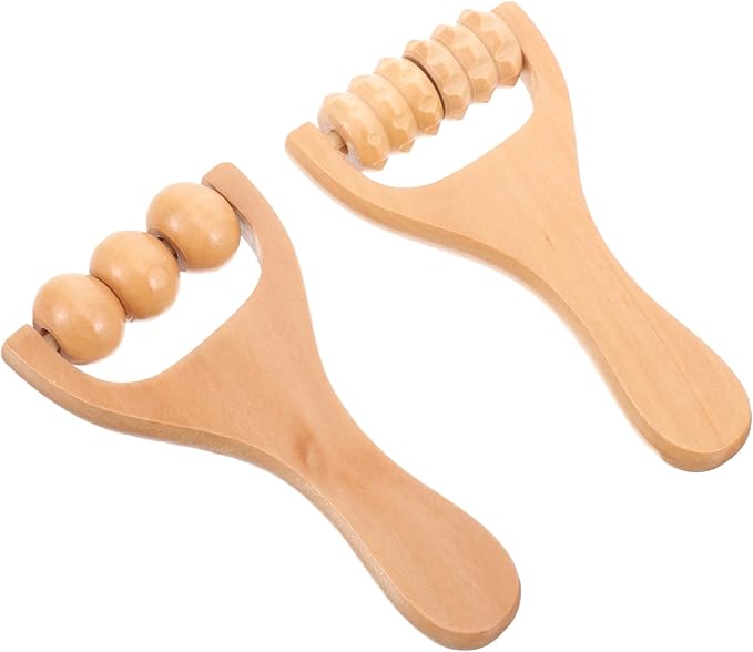 2pcs Wooden Massage Rollers Trigger Point Roller Muscle Relaxation Bead Massage Tools for Neck Back Leg Foot Arm-CasaMuseHome