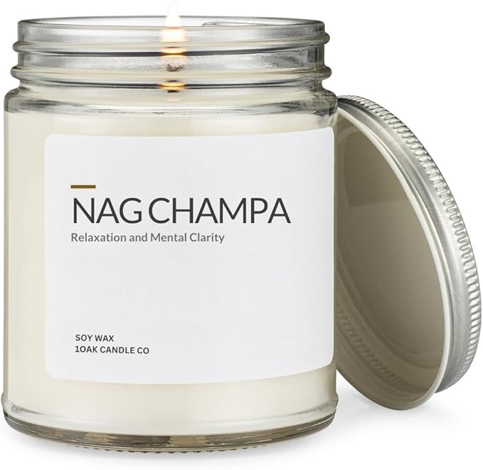 1OAK Soy Wax Scented Candles (Nag Champa) - Soy Candles for Home Scented - Long Burning Premium - Hand-Poured (7oz.)-CasaMuseHome