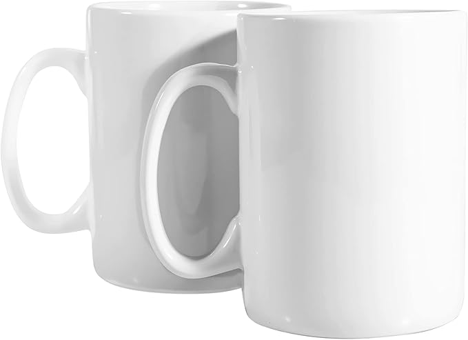 30oz Super Large Ceramic Coffee Mugs Large Handles Set of 2 (White)-CasaMuseHome