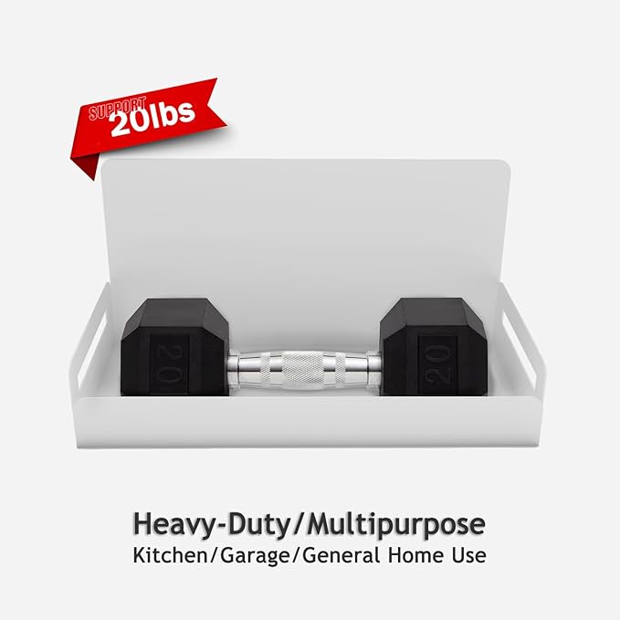 2-Pack Magnet Spice Rack For Refrigerator, White Magnetic Shelves for Classroom, 6" Deep Magnetic Shelf for Fridge Kitchen and Garage Tools Organizing, Heavy Duty 20LB Capacity-CasaMuseHome