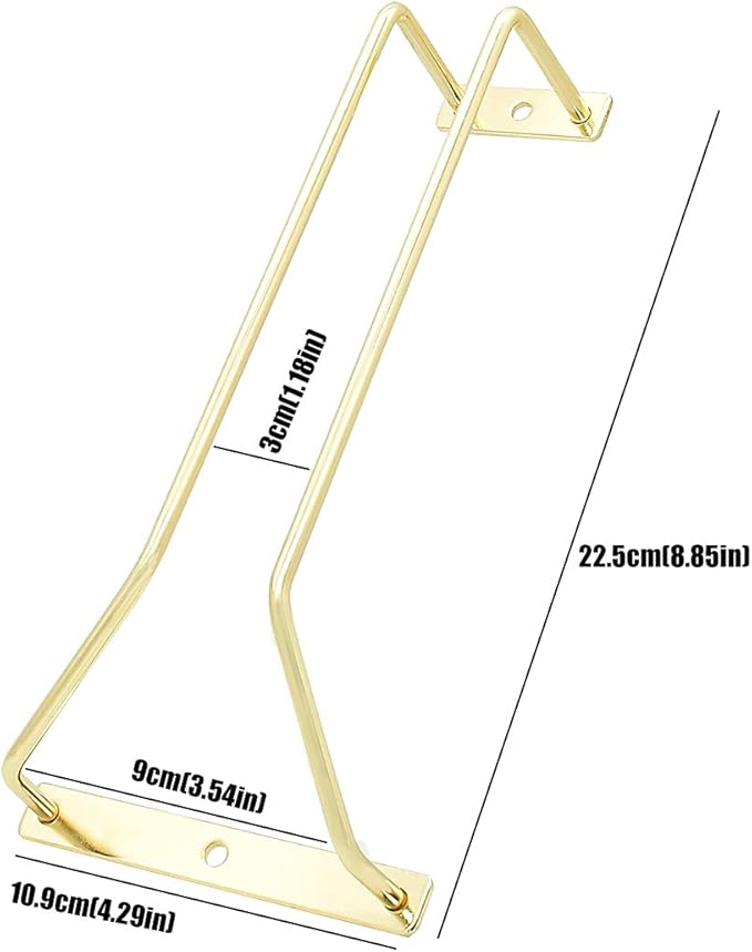 8.8-Inch Gold Wine Glass Rack, Under Cabinet Wine Glass Holder Stainless Steel Stemware Rack - Hanging Stemware Holder for Cabinet Kitchen Bar, Set of 3-CasaMuseHome