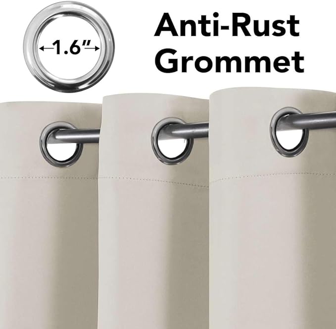 H.VERSAILTEX Thermal Insulated Blackout Window Panels Microfiber Formaldehyde-Free Kids Curtains for Holiday Season Home Decoration,Grommet Top,52 by 96 - Inch - Fog - Set of 2-CasaMuseHome