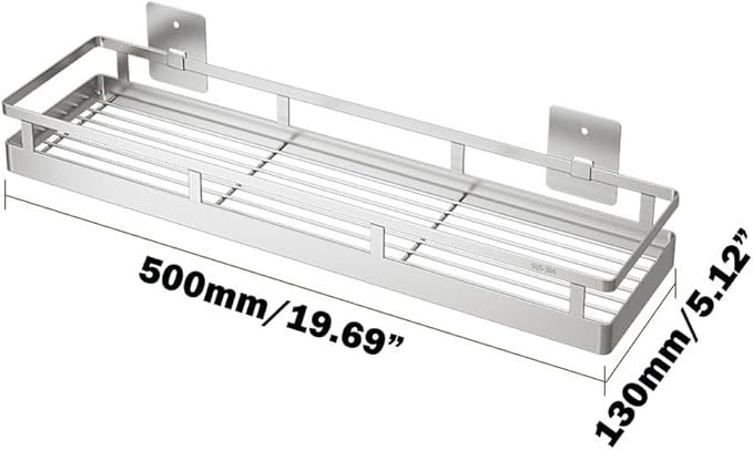 19.69Inch Spice Rack Organizer, SUS304 Stainless Steel Wall Mount Spice Rack Storage Basket, Kitchen Racks, Nail-Free Installation-CasaMuseHome