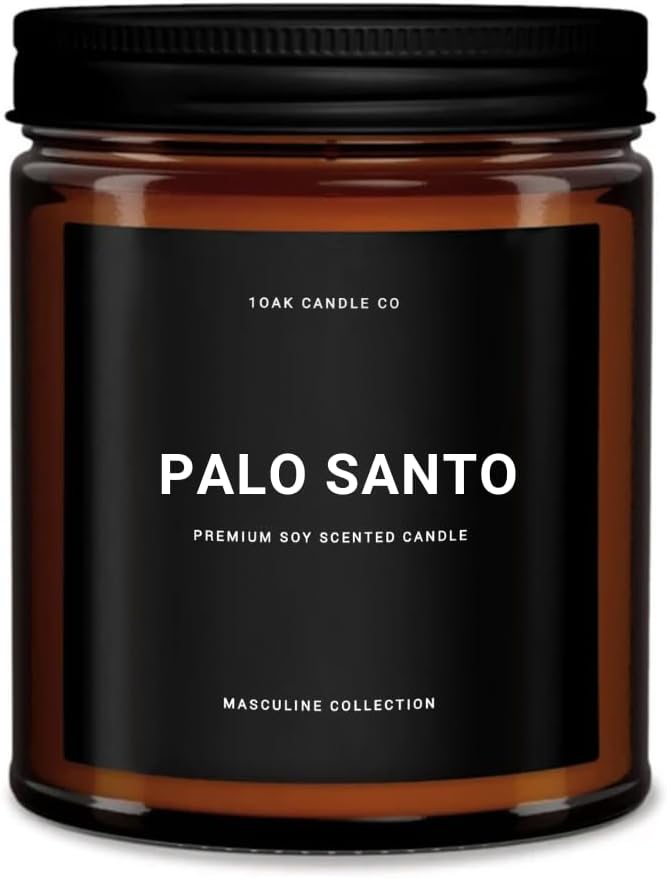 1OAK Scented Candles for Men - Palo Santo Candle - Mens Candles for Home - Masculine Candle - Long Burning Premium - Soy Wax (7oz.)-CasaMuseHome