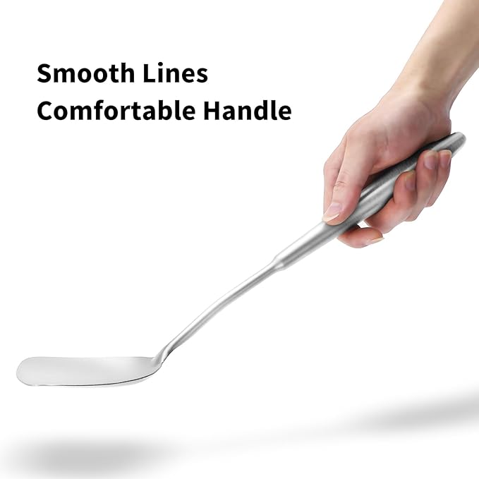 14-15" Wok Spatula and Ladle,2 PCS Wok Tools Set,304 Stainlss Steel Cooking Utensils,Matte Wok Accessories,Solid Wok Utensils-CasaMuseHome