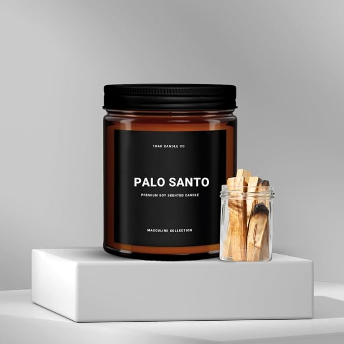 1OAK Scented Candles for Men - Palo Santo Candle - Mens Candles for Home - Masculine Candle - Long Burning Premium - Soy Wax (7oz.)-CasaMuseHome