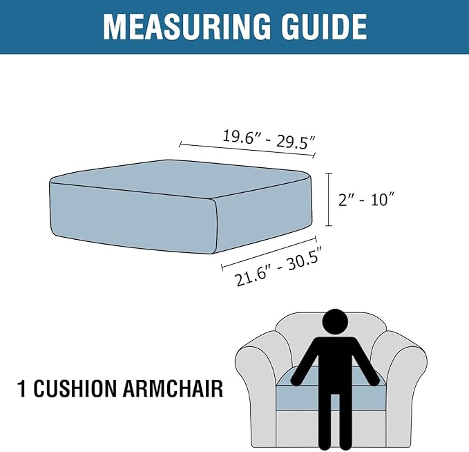 H.VERSAILTEX Velvet Stretch Couch Cushion Cover Plush Cushion Slipcover for Chair Cushion Furniture Protector Seat Cushion Sofa Cover(1 Piece Armchair Cushion Cover, Rust)-CasaMuseHome