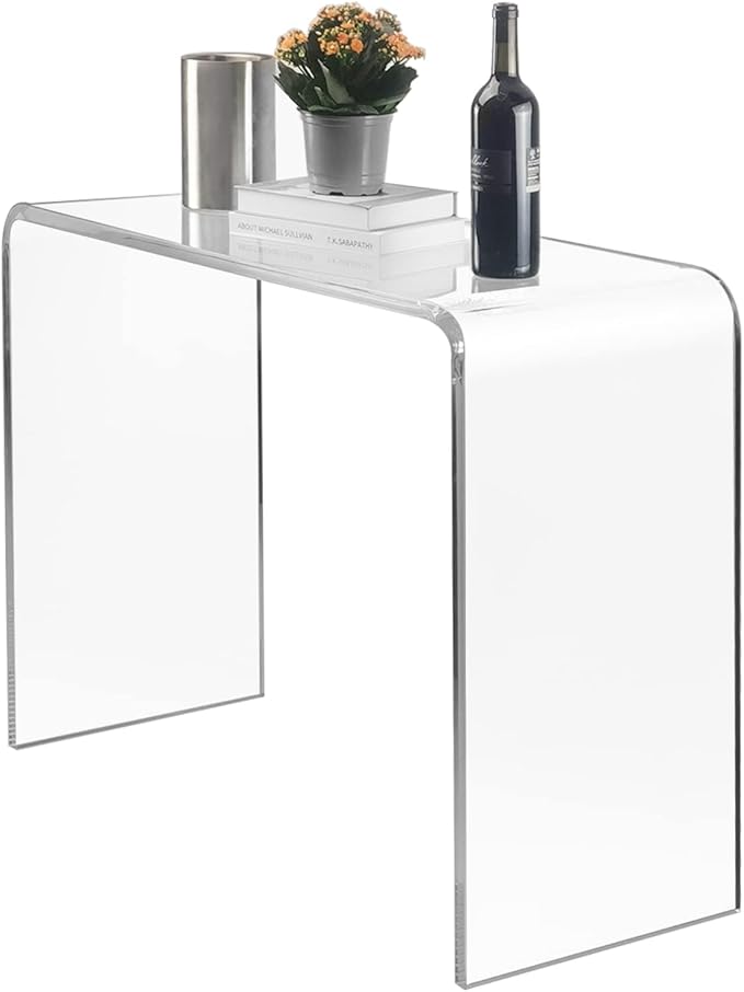 Acrylic Console Table, 37.5” L Thick Modern Entryway Table for Hallway, Living Room, Clear Acrylic Desk, 37.5” W x 29.25” H x 15.25” D, 220LBS Weight Capacity.-CasaMuseHome
