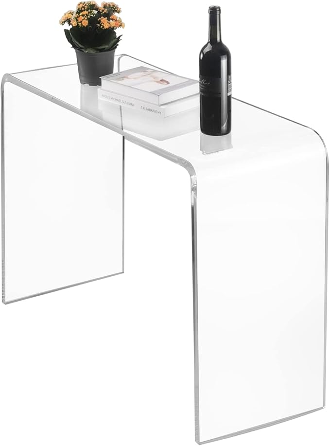 Acrylic Console Table, 37.5” L Thick Modern Entryway Table for Hallway, Living Room, Clear Acrylic Desk, 37.5” W x 29.25” H x 15.25” D, 220LBS Weight Capacity.-CasaMuseHome
