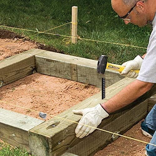 16 Inch Rebar Stakes 30 Pack Heavy Duty Ground Anchors with Chisel Point End Long Straight Steel Tent Stakes 3/8" Thickness Metal Spikes Black Coated for Concrete Timber Camping Garden Plant-CasaMuseHome