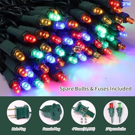 150 Count Multicolor- String Lights - LED Christmas Lights, Mini led Lights for Indoor Outdoor Home Holiday Party Wedding Independence Day Decoration-CasaMuseHome