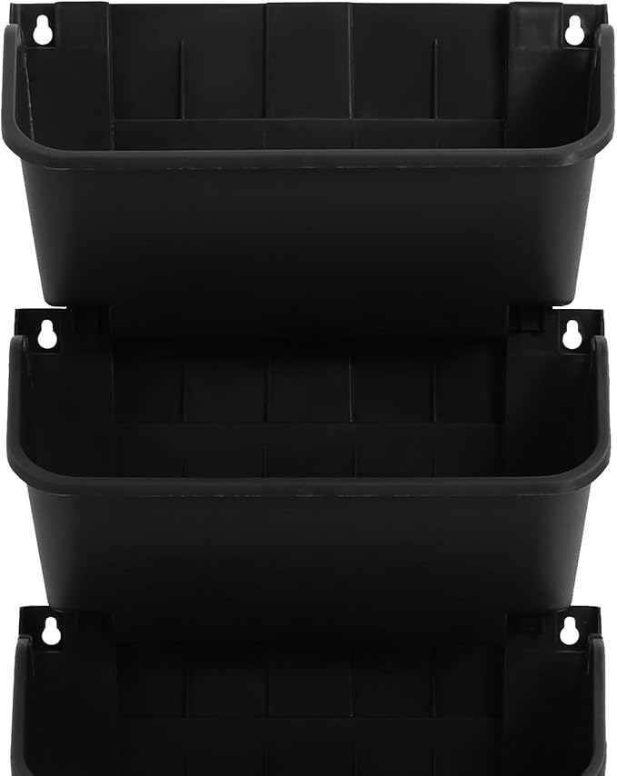 18 Pots Self-Watering Vertical Wall Planter, 39.4”L x 39.4”H Stackable Plastic Wall-Mounted Plant Grow Pots, Wall Hang Garden Planter Outdoor Indoor for Herbs Flowers Strawberries (Black)-CasaMuseHome
