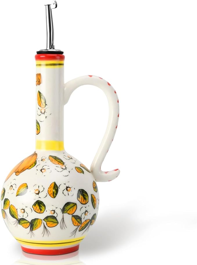 15Oz Ceramic Handmade Oil Dispenser with 3 olive design-CasaMuseHome