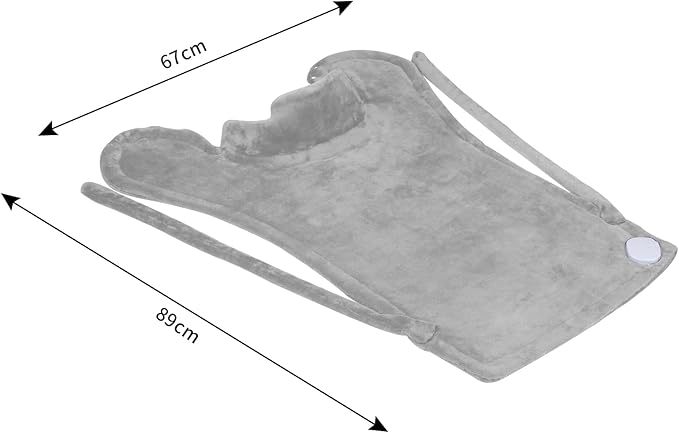 26" x 35" Flannel Neck&Shoulder&Back Heating Pad with 12 Temperature Settings&Countdown Timer, Pain Relief for Back/Neck/Shoulders/Menstrual Pain, Christmas Gifts for Women Men Mom Dad(Light Grey)-CasaMuseHome