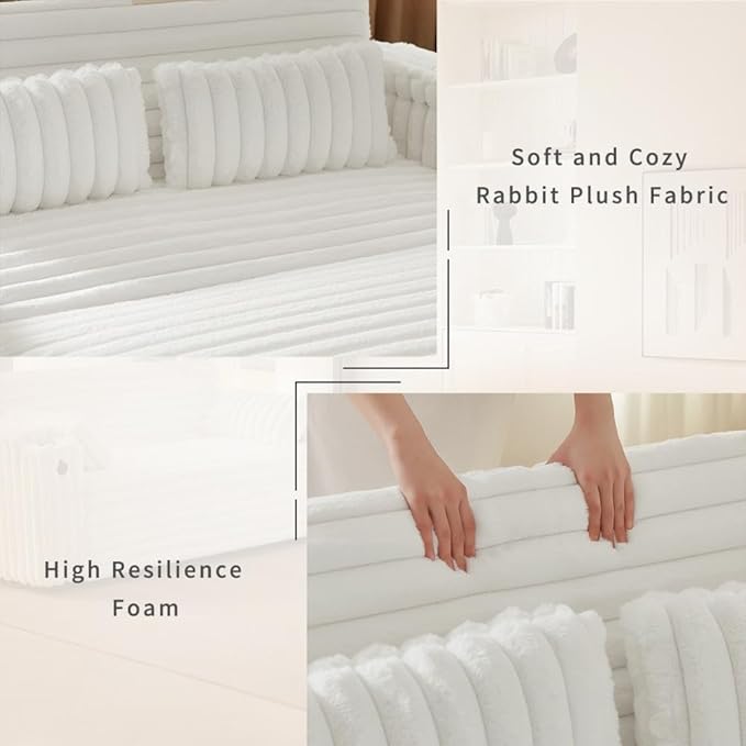 68.11" Corduroy Sleeper Chair Bed with USB Port, Cup Holders & Side Storage Pockets – 3-in-1 Foldable Sofa Bed for Guest Room, Living Room -White-CasaMuseHome