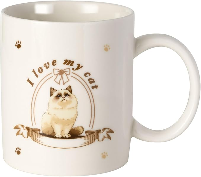 12Oz Cute Ragdoll Cat White Ceramic Mug, Mug for Daily Coffee and Tea, Lead-free Microwave and Dishwasher Safe Coffee Mug, Perfect gifts for Cat Lovers-CasaMuseHome